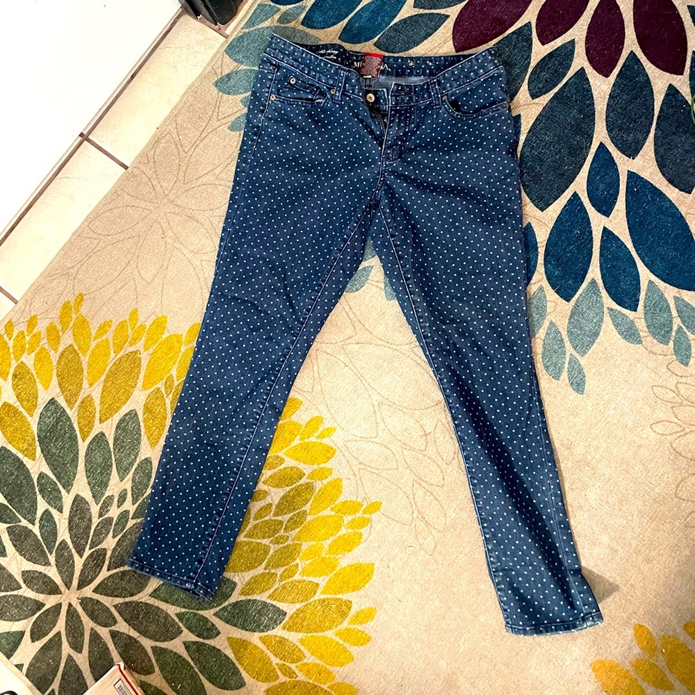 Ankle skinny moulant aux chevilles Merona size 12 fit 3 coupe 3 polka dot jeans